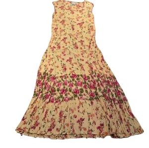 Vintage 90’s Floral Maxi Dress SP Rayon Victoria Holley Sleeveless Pink …